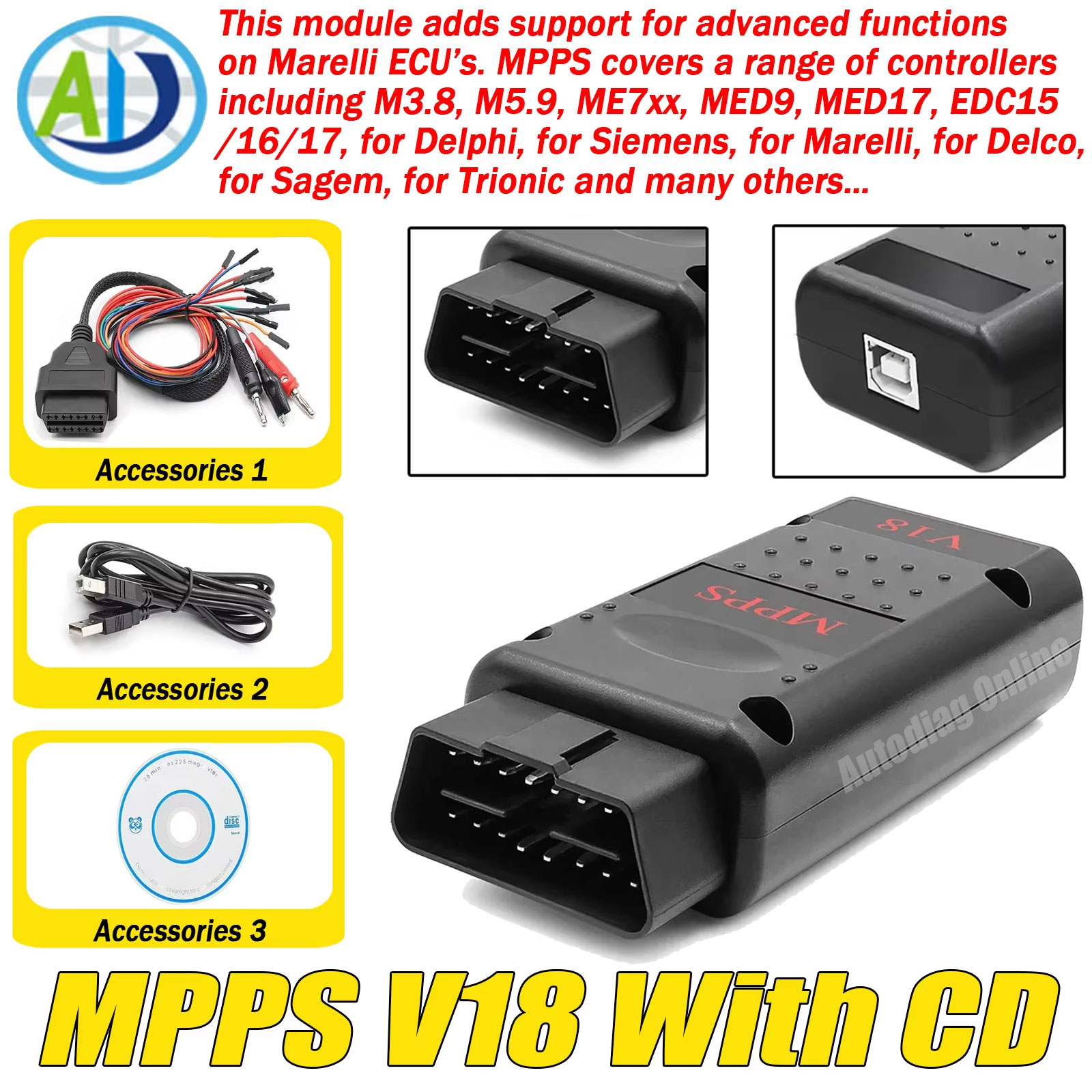Ecu Flasher Mpps V18 - OBD2 Интерфейс сканирования чипа ECU, настройка