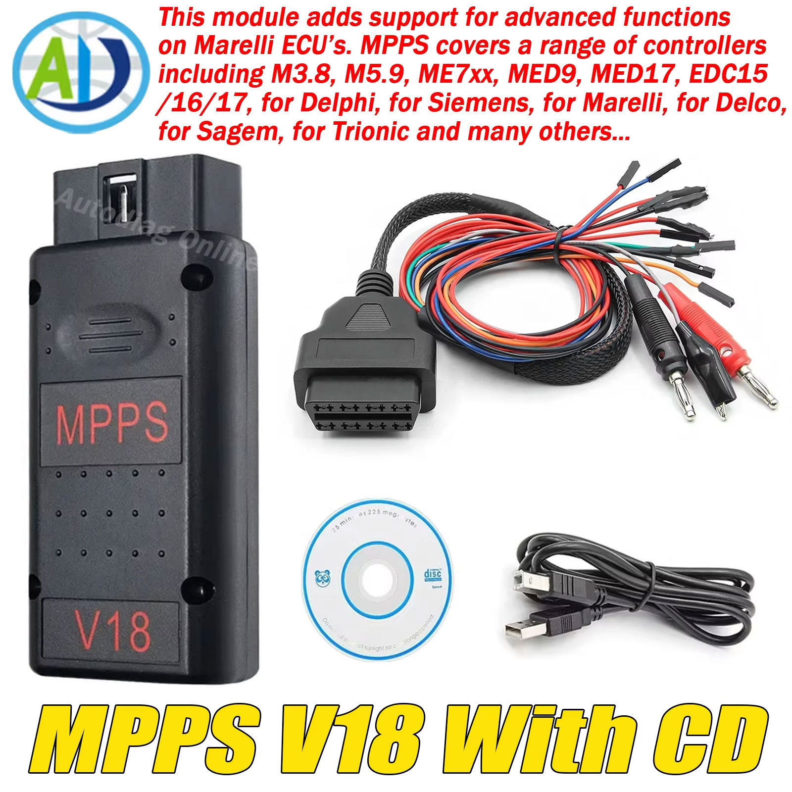 Ecu Flasher Mpps V18 - MPPS V18 OBD2 Интерфейс сканирования для